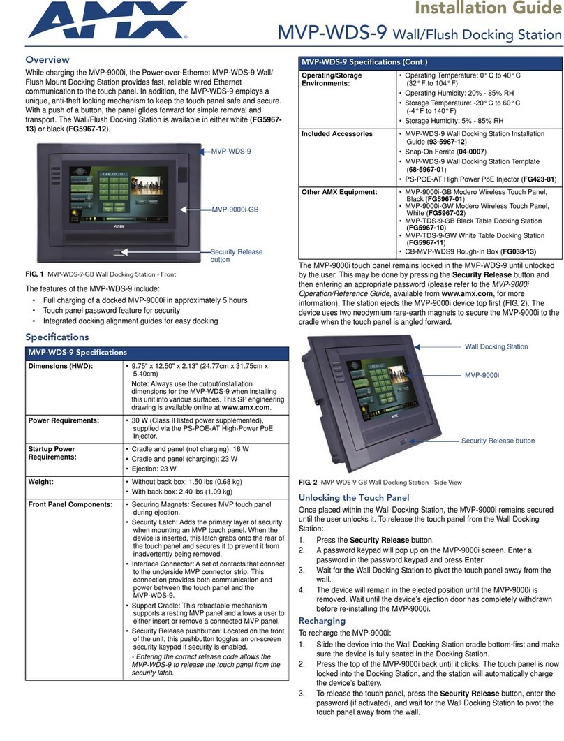 AMX MVP-WDS-9 installation guide