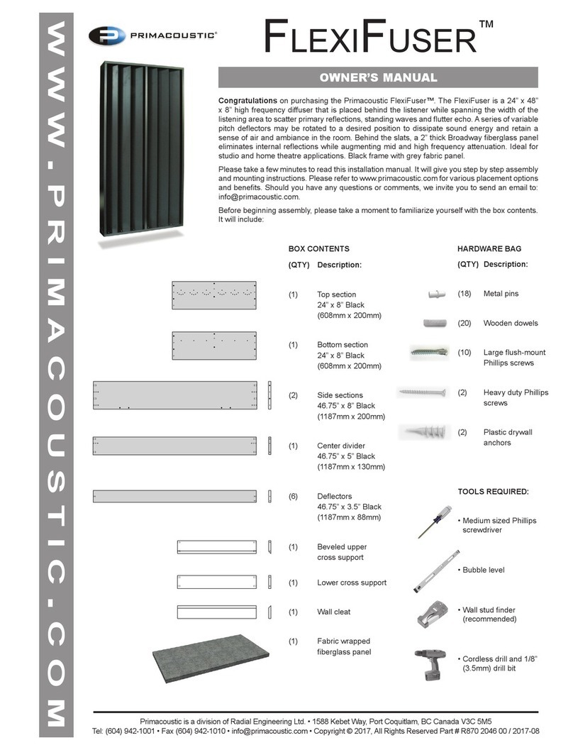 Primacoustic FlexiFuser owner's manual