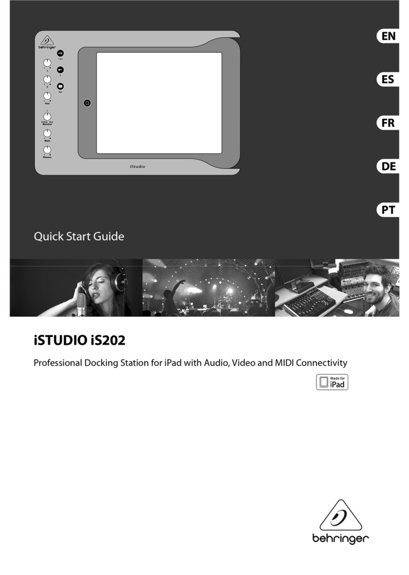 Behringer iStudio is202 quick start guide