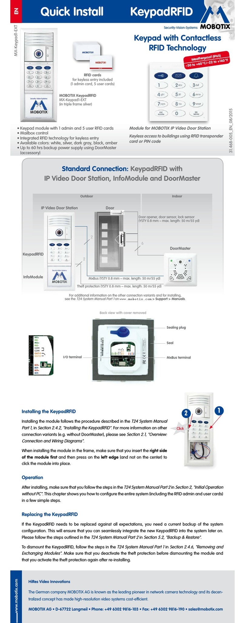 Mobotix MX-Keypad1-EXT Quick install guide