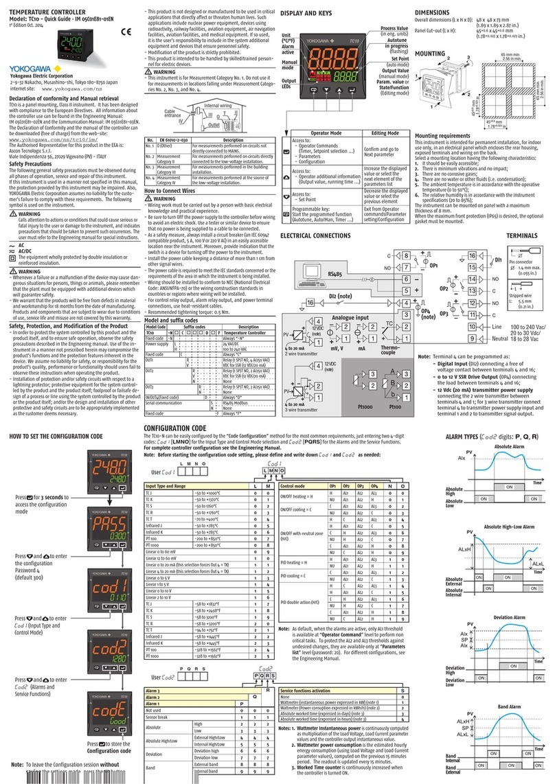 YOKOGAWA TC10 User manual