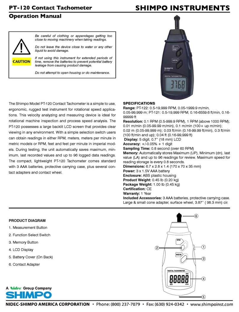Shimpo PT-120 Operation manual