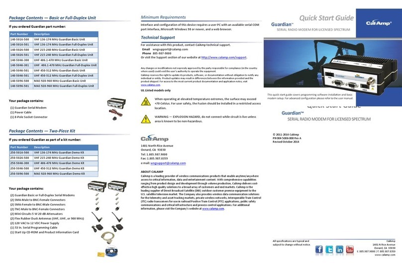 CalAmp 140-5016-500 quick start guide