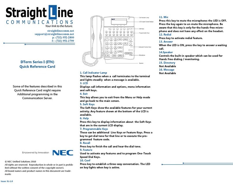 NEC Dterm I Series User manual
