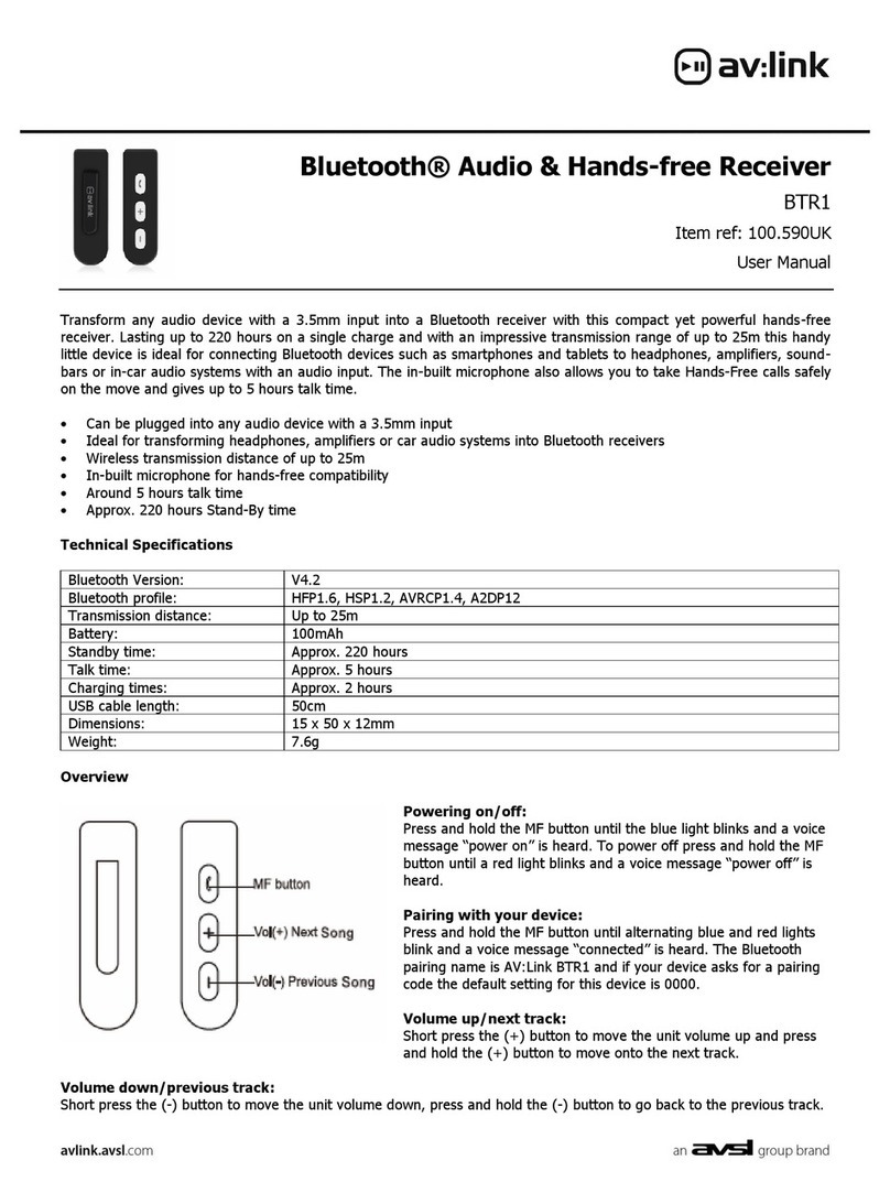 AVLink BTR1 User manual