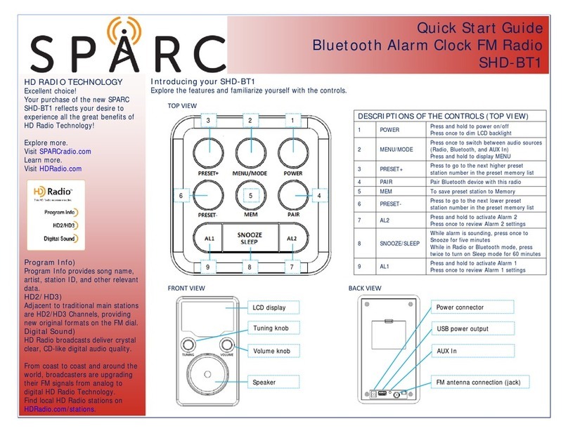 Sparc SHD-BT1 User manual