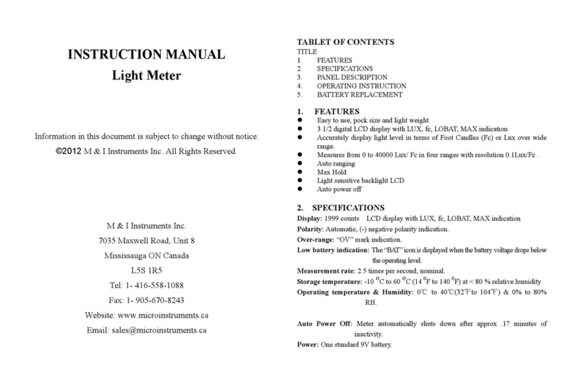 M & I Instruments DT-86 User manual