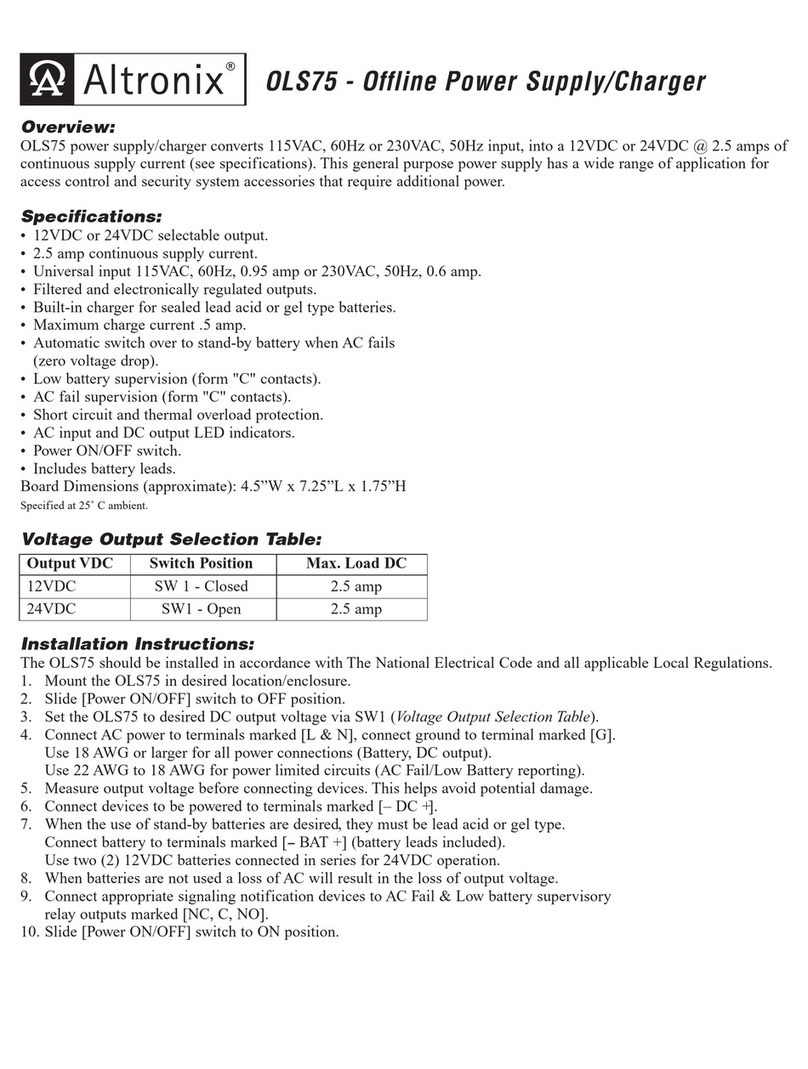 Altronix OLS75 User manual
