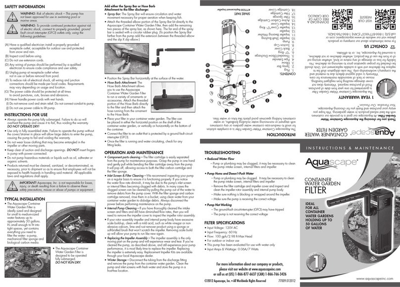 AquaScape 77005 Instructions & maintenance