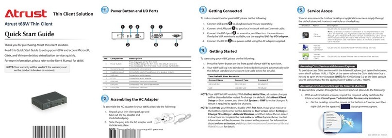 Atrust t68W Quick start up guide