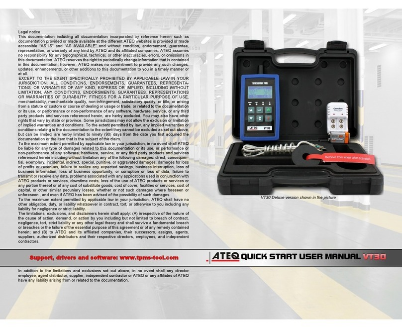 ATEQ VT30 Quick start user manual