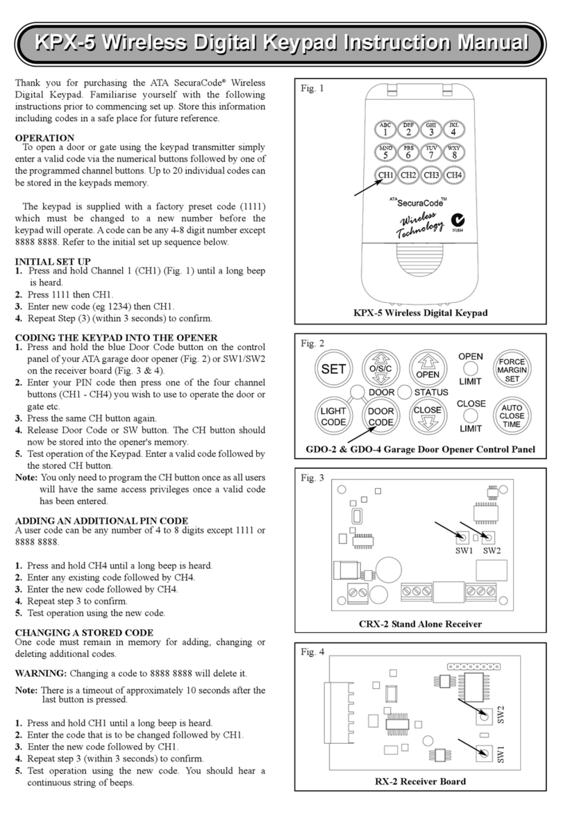 ATA SecuraCode KPX-5 User manual
