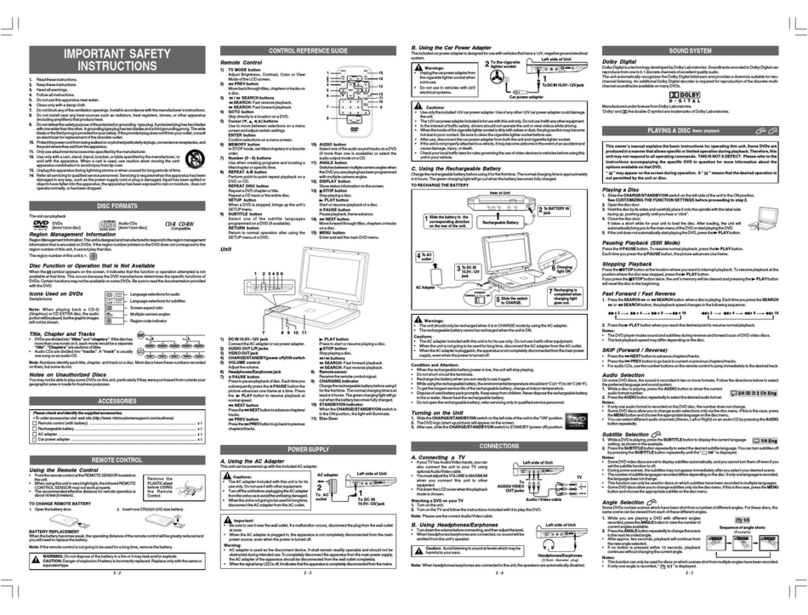 Audiovox PVS3393 User manual