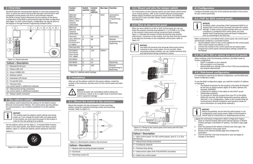 Bosch B426 User manual