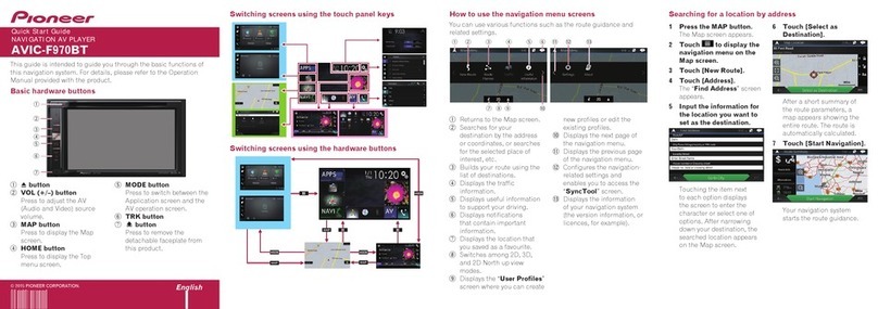 Pioneer AVIC-F970BT User manual