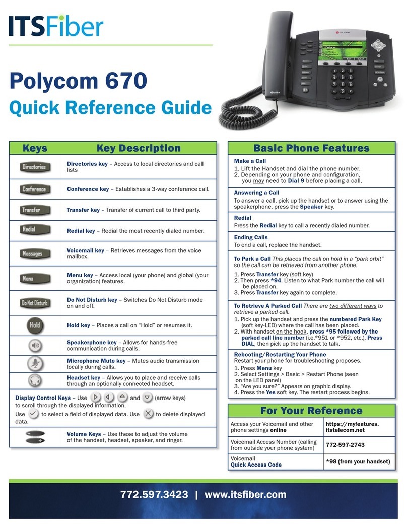 Polycom SoundPoint IP 670 Quick reference guide
