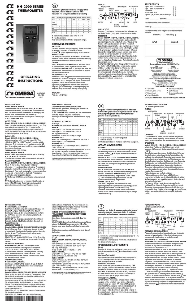 Omega HH2001A User manual
