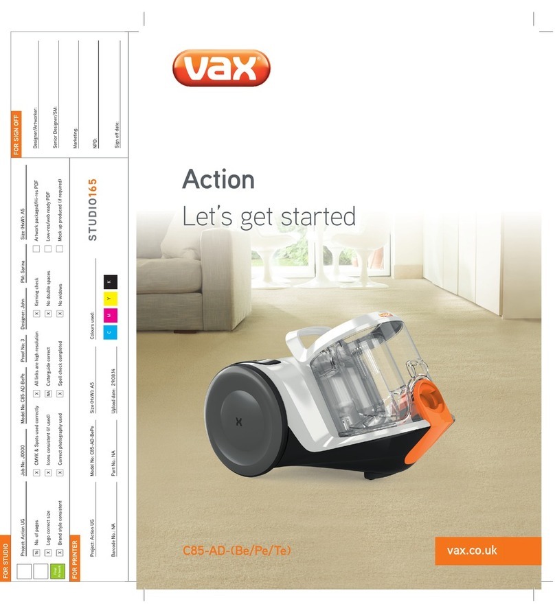 Vax Action C85-AD-Be Installation instructions