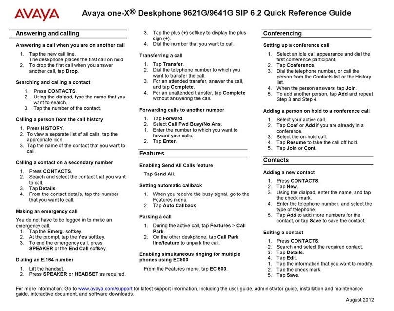 Avaya one-X 9621G User manual Avaya one-X 9621G User manual