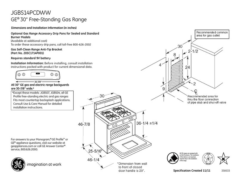 GE JGBS14PCDWW Manual