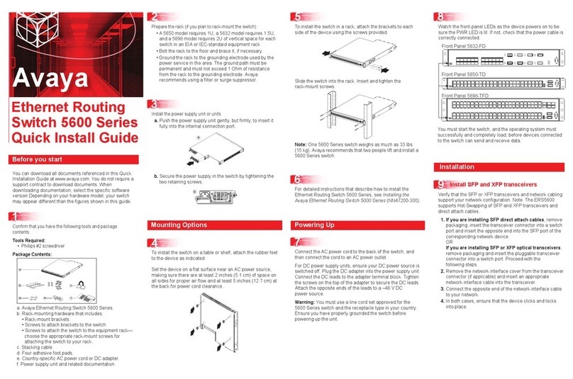 Avaya 5600 Series User manual