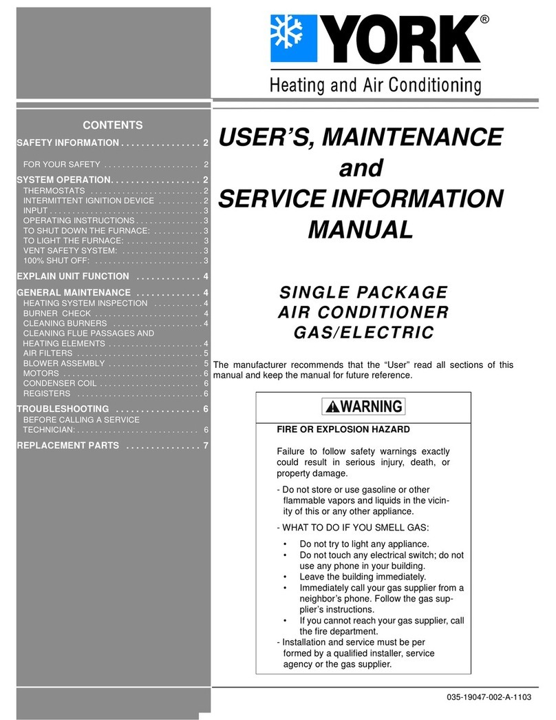 York DF078 Series Operating and installation instructions