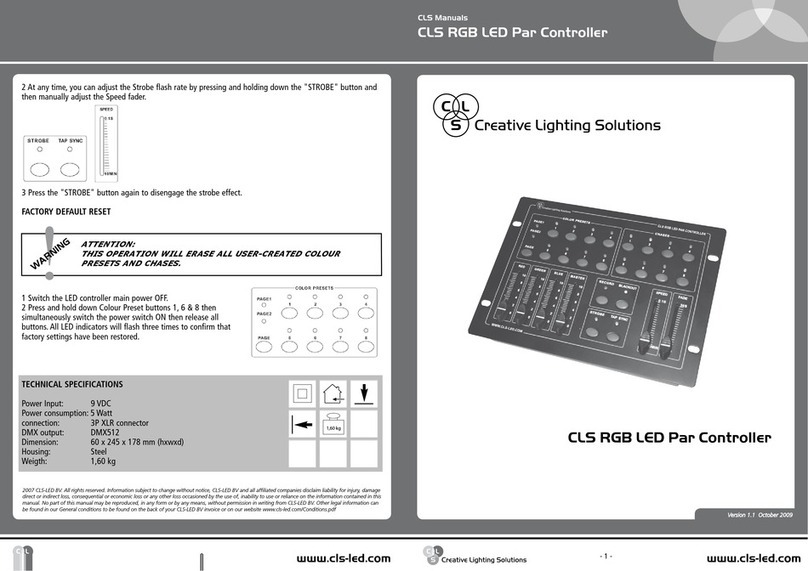 Creative Lighting Solutions CLS RGB LED Par Controller User manual