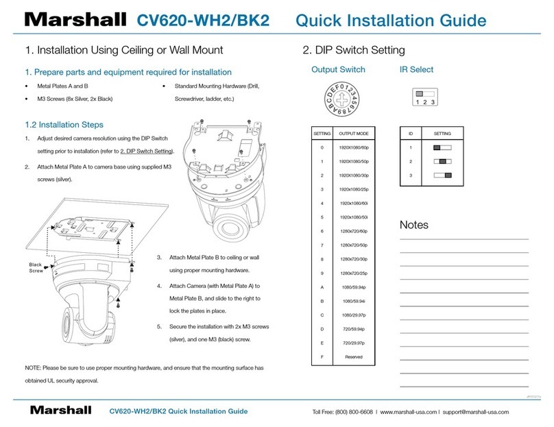 Marshall Amplification CV620-WH2 Quick installation guide Marshall Amplification CV620-WH2 Quick installation guide