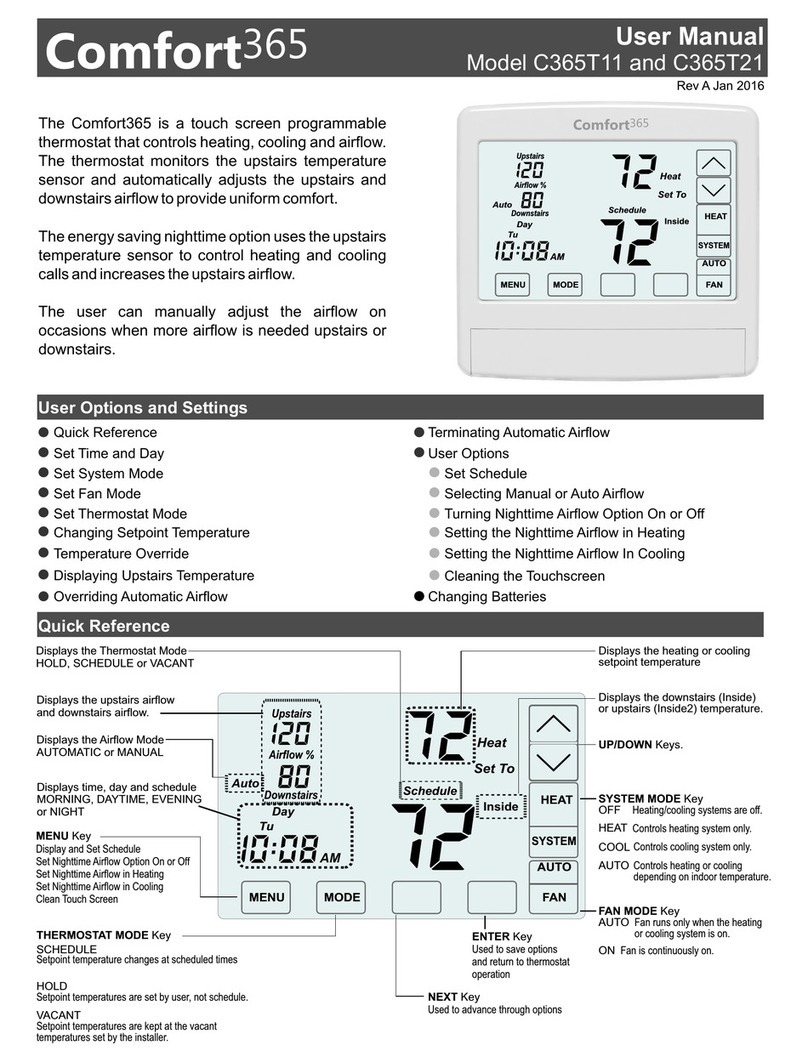 eControls Comfort365 C365T11 user manual