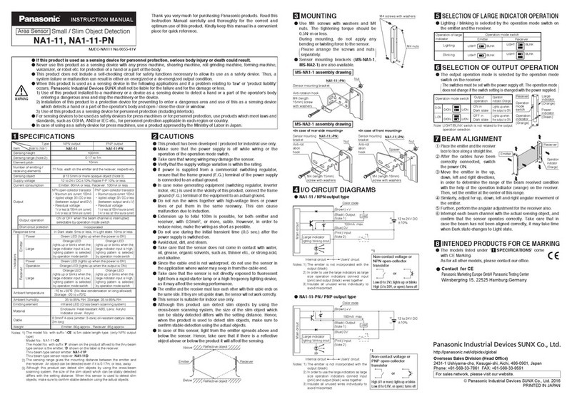 Panasonic NA1-11 User manual