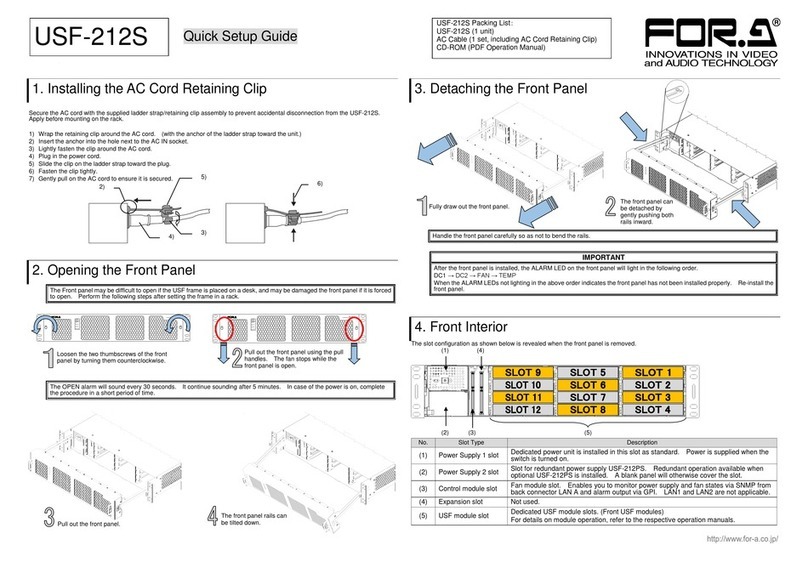 FOR-A USF-212S Quick setup guide