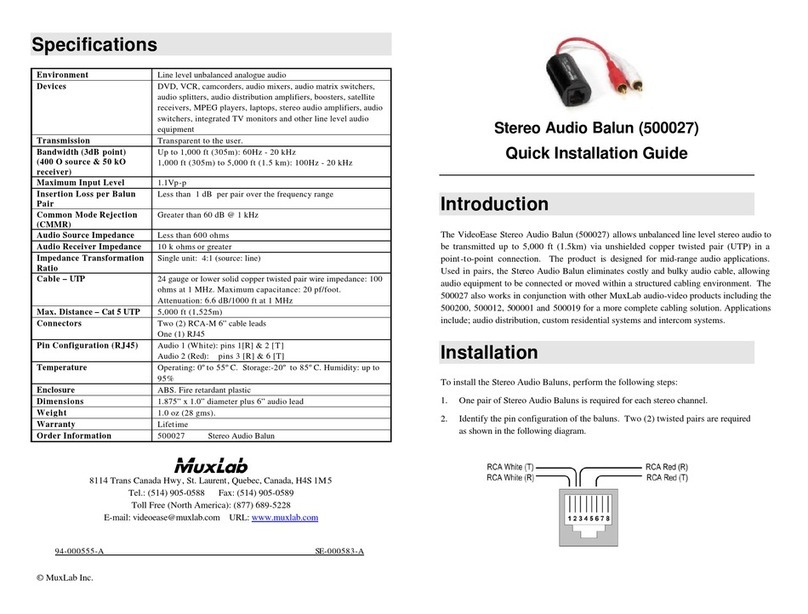 MuxLab 500027 Quick installation guide