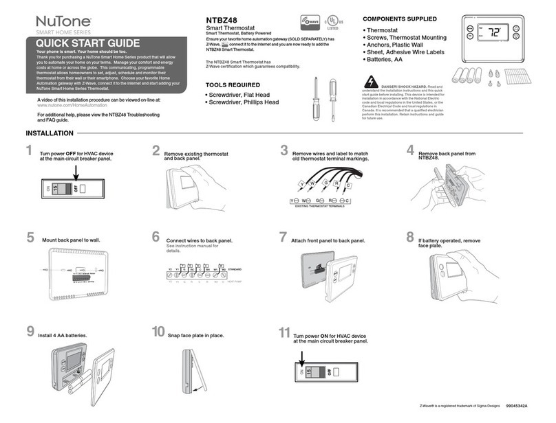 NuTone NTBZ48 quick start guide