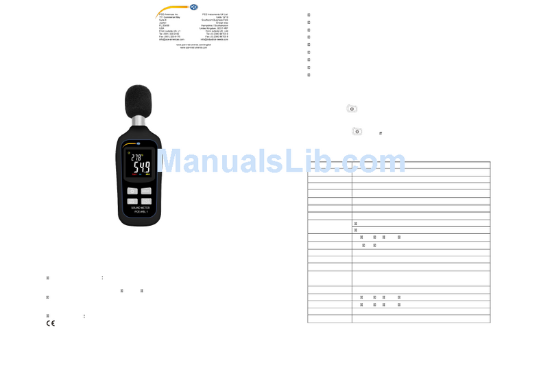 PCE Instruments PCE-MSL 1 User manual