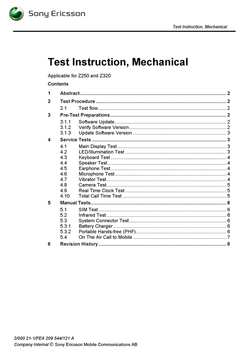 Sony Ericsson Z250 Test instructions