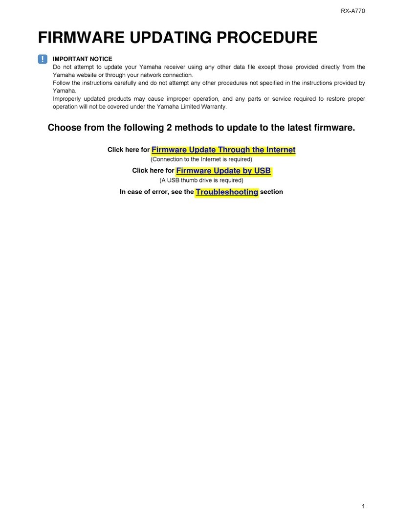 Yamaha Aventage RX-A770 Firmware update procedure
