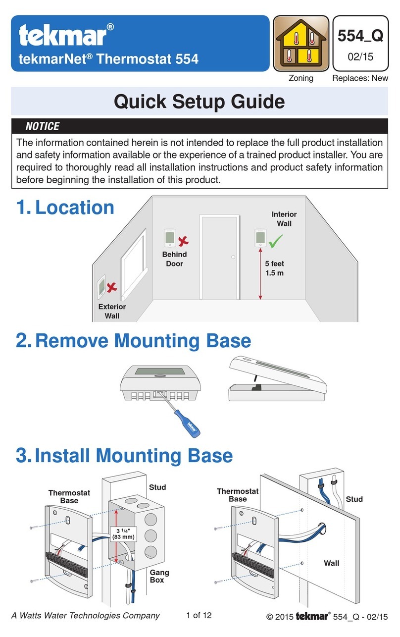 Tekmar tekmarNet 554 Quick setup guide