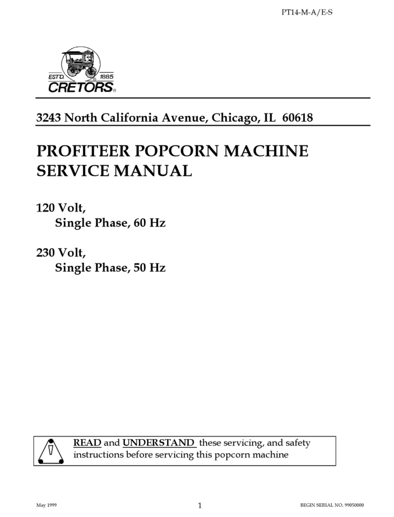 Cretors Profiteer series Service manual