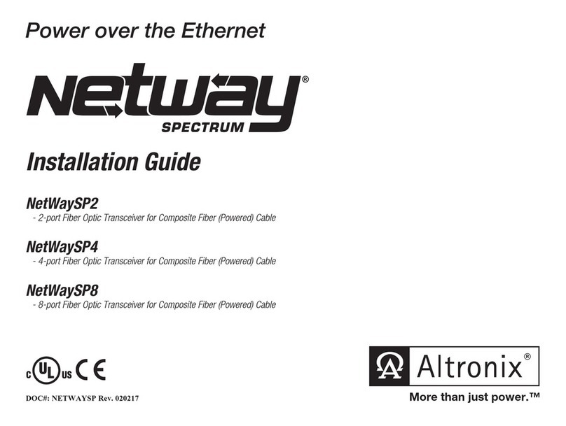 Altronix NetWaySP4 User manual Altronix NetWaySP4 User manual