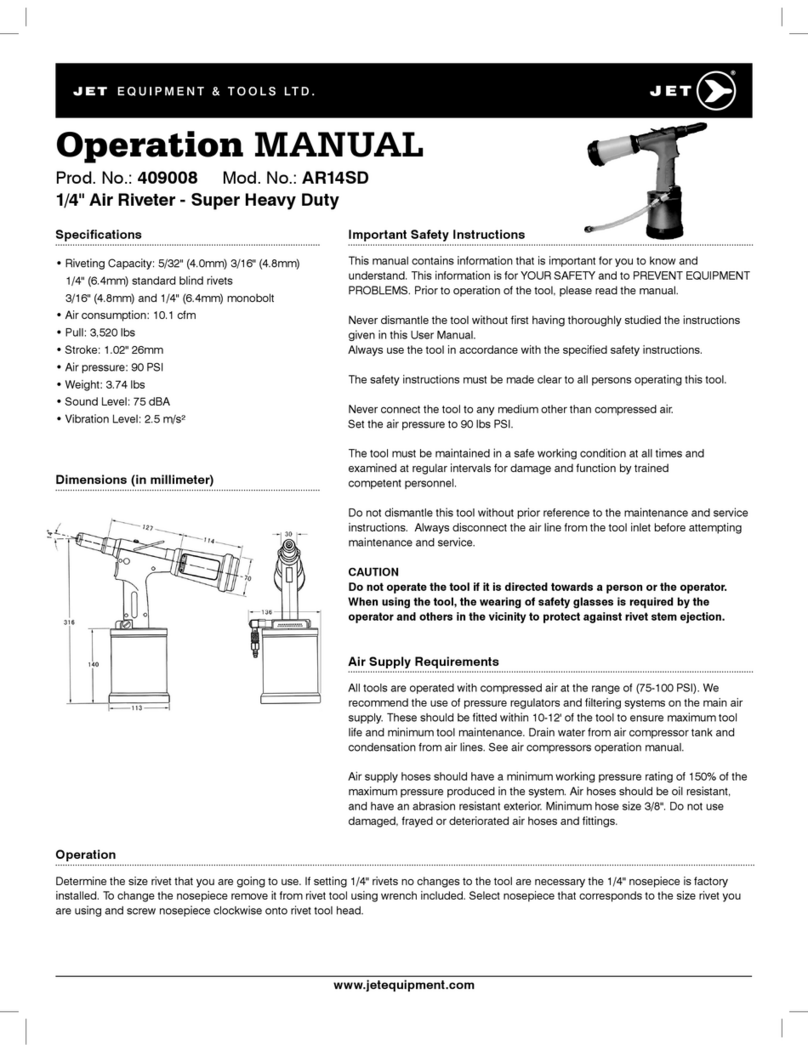 Jet 409008 Operation manuals