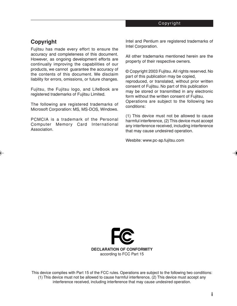 Fujitsu Lifebook T3010 User manual Fujitsu Lifebook T3010 User manual