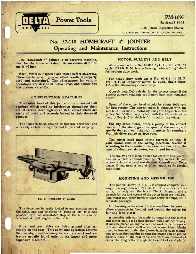 Delta Rockwell 37-110 Operating and maintenance instructions