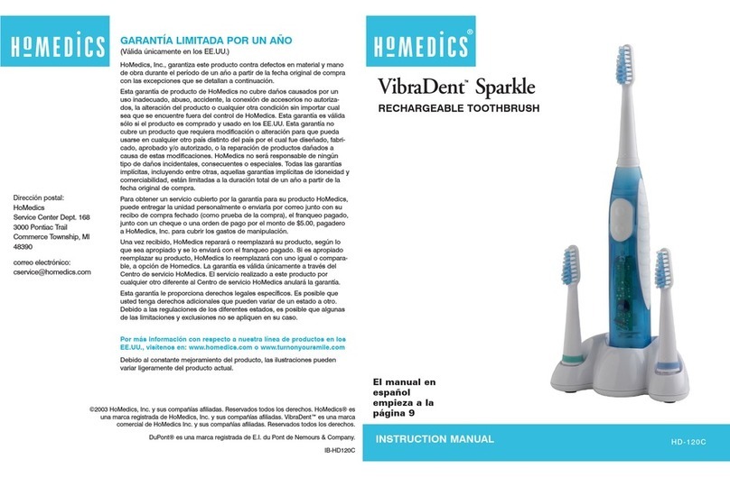 HoMedics VibraDent Sparke instruction manual
