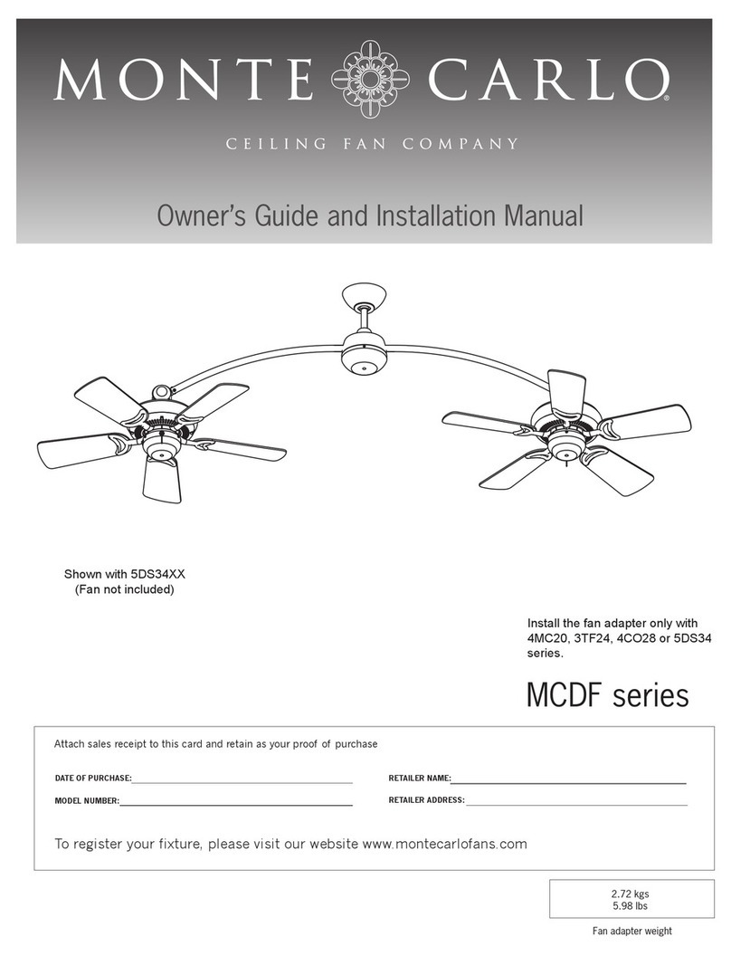 Monte Carlo Fan Company MCDF series Instruction manual Monte Carlo Fan Company MCDF series Instruction manual