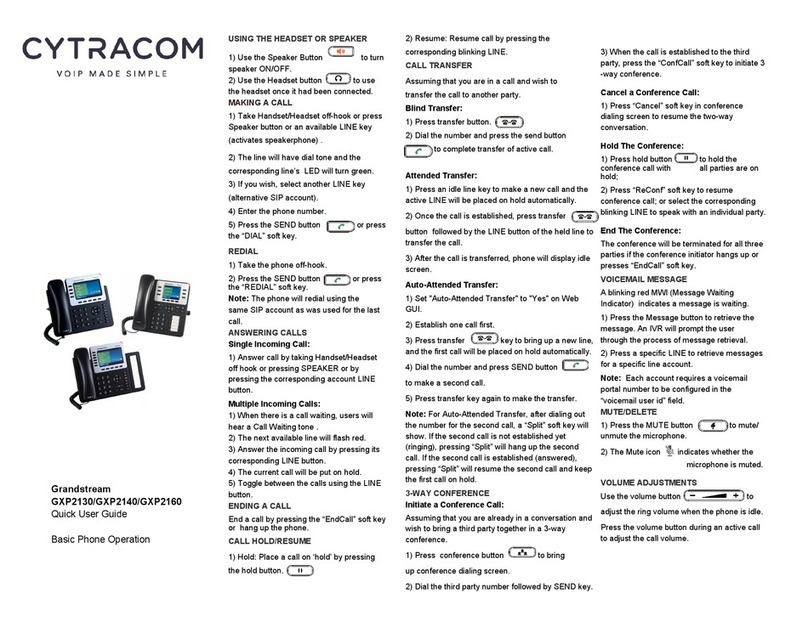 Grandstream Networks GXP2130 Series Instruction manual
