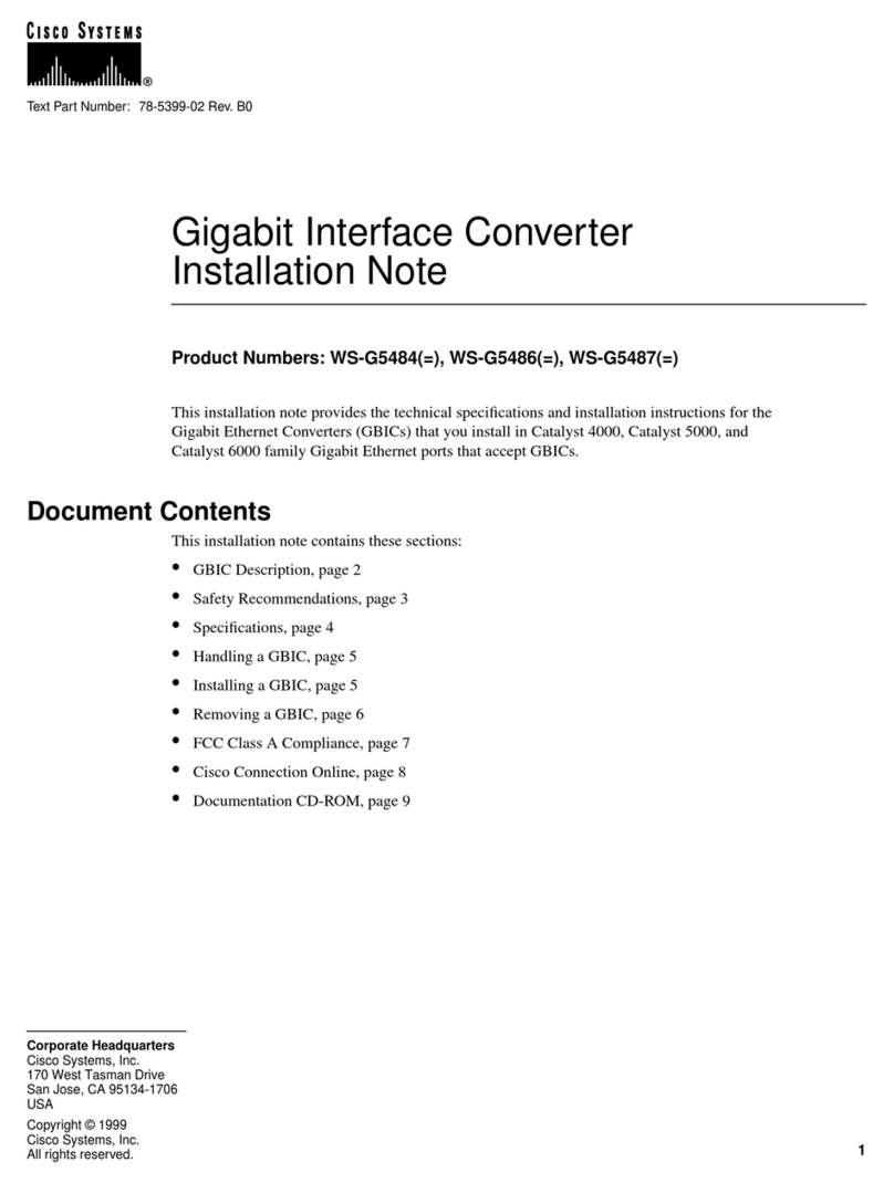 Cisco WS-G5486 Installation and operation manual