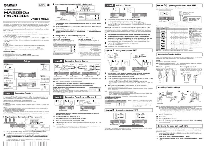 Yamaha MA2030a owner's manual