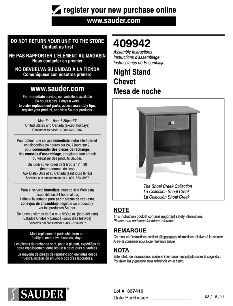 Sauder 409942 User manual Sauder 409942 User manual