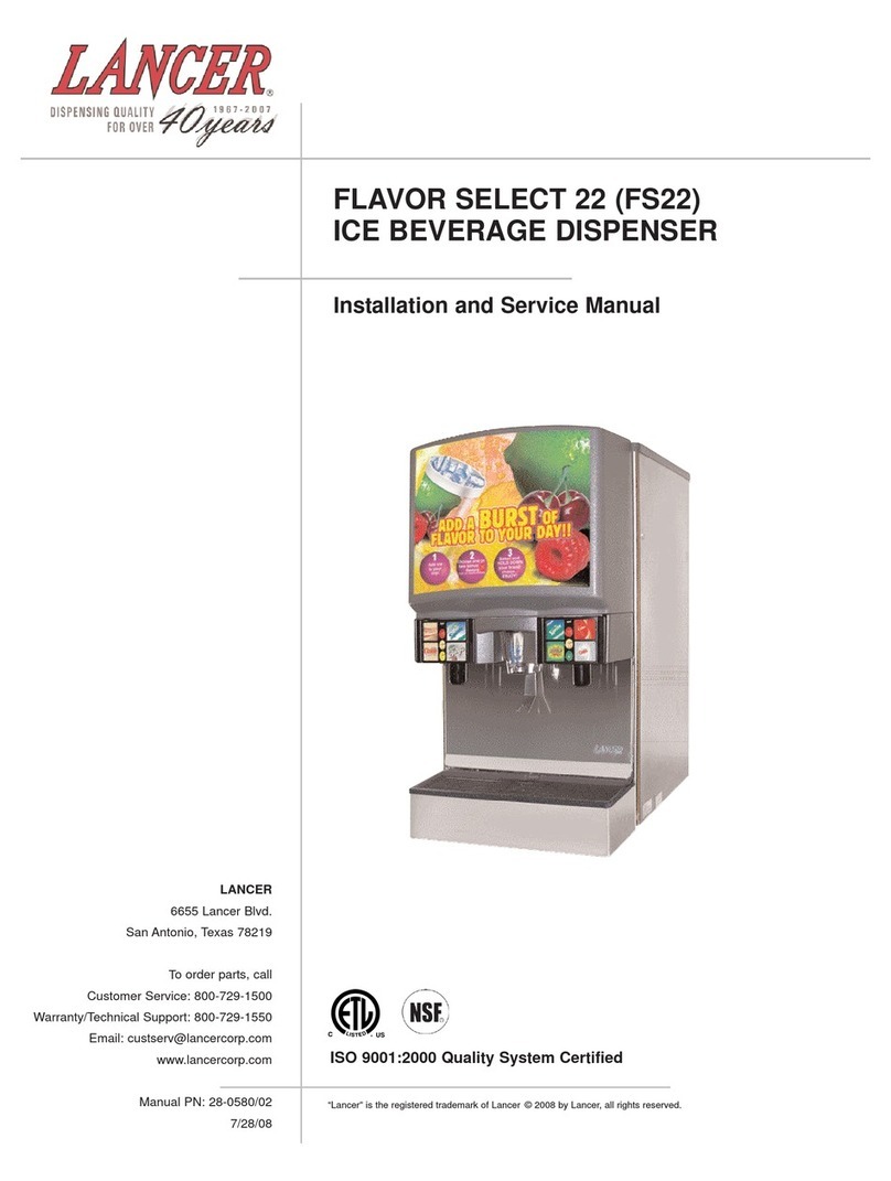 lancer FLAVOR SELECT 22 Installation and service manual