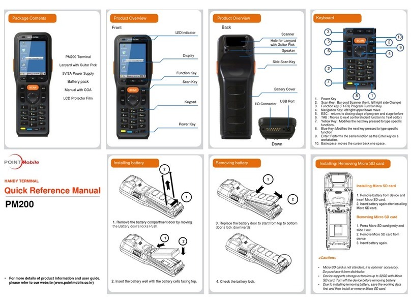 Point Mobile PM200 Quick reference manual